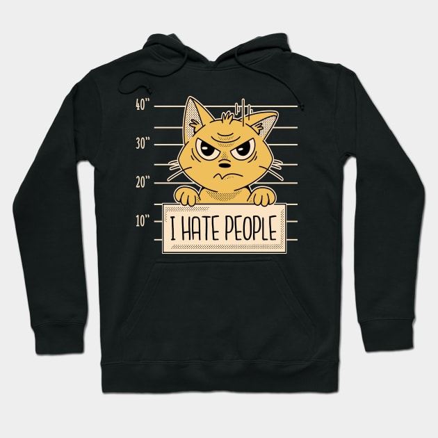 Awesome Cat Prison Funny I Hate People Gift For Cat Lover Hoodie by anubis1986